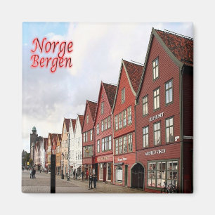 Imán zNO073 BERGEN BRYGGEN, Noruega, Europa, Fridge