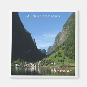 Imán zNO130 AURLANDSFJORD UNDREDAL, desde barco, Norueg