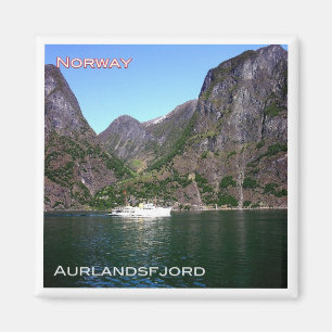 Imán zNO131 AURLANDSFJORD, yate real Skjerda, Noruega,