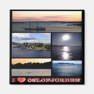 Imán zNO158 OSLOFJORDEN "I Love", Noruega, Fridge