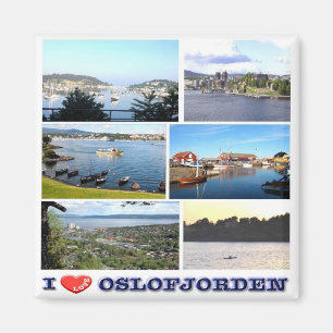 Imán zNO159 OSLOFJORDEN "I Love", Noruega, Fridge