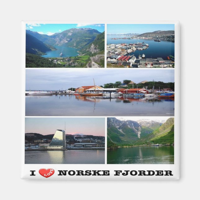 Imán zNO169 FJORDER NORSKE "I Love", Noruega, Fridge (Frente)