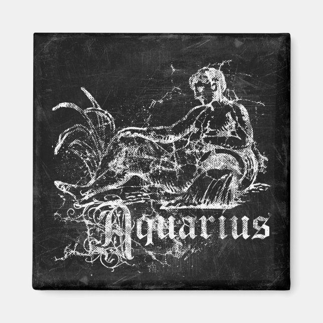 Imán Zodiac Acuario Vintage (Frente)