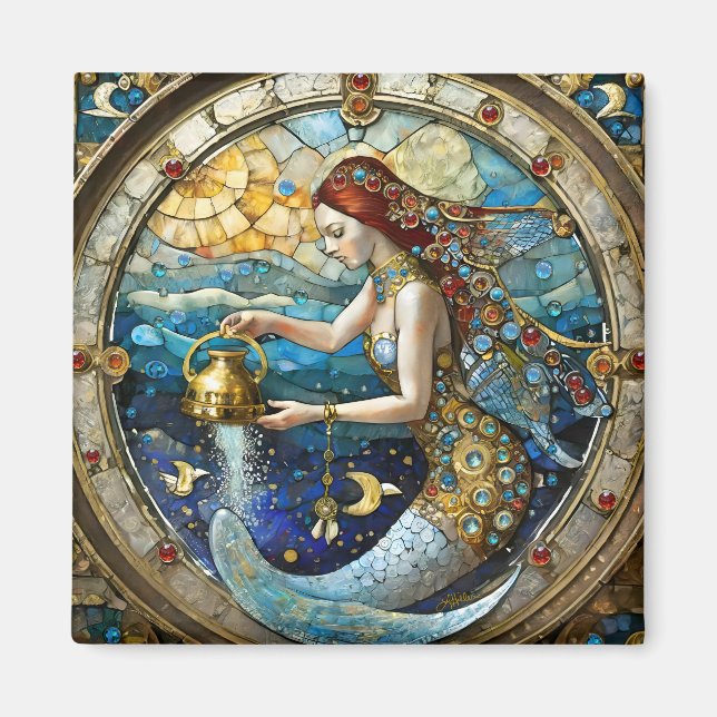Imán Zodiac - Aquarius La Sirenita Del Alumno (Frente)