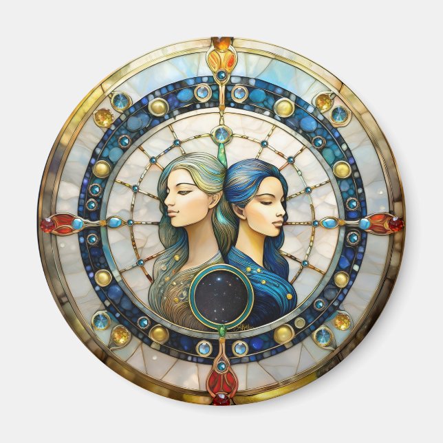 Imán Zodiac - Gemini Los Gemelos (Frente)