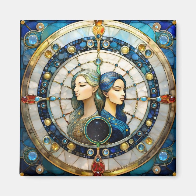 Imán Zodiac - Gemini Los Gemelos (Frente)