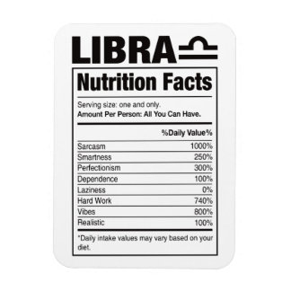 Imán Zodiac Nutrition Values Fridge Magnet