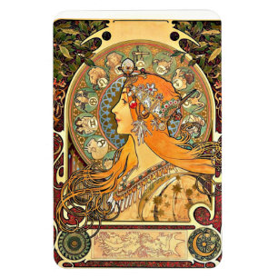Imán Zodiac, pintura Art Nouveau de Alphonse Mucha