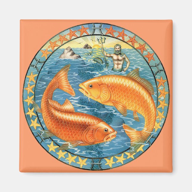 Imán Zodiac Pisces - ¡Personalizar! (Frente)