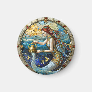 Imán Zodíaco - Acuario La Portadora de Agua Sirena