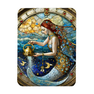 Imán Zodíaco - Acuario La Portadora de Agua Sirena