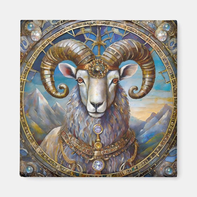 Imán Zodíaco - Aries El Carnero (Frente)