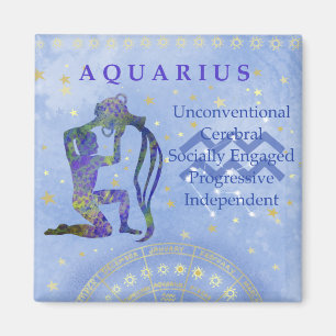 Imán Zodiaco azul acuario