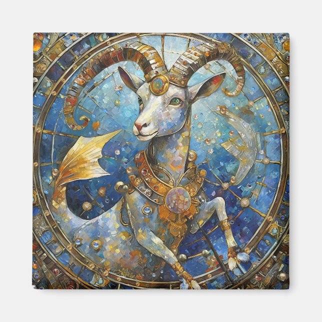 Imán Zodiaco - Capricornio la Cabra de Mar (Frente)