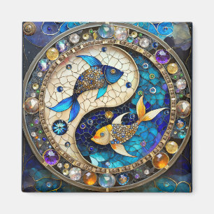Imán Zodiaco - Pez Piscis Yin y Yang