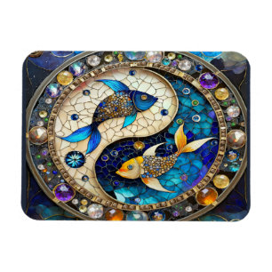 Imán Zodiaco - Pez Piscis Yin y Yang