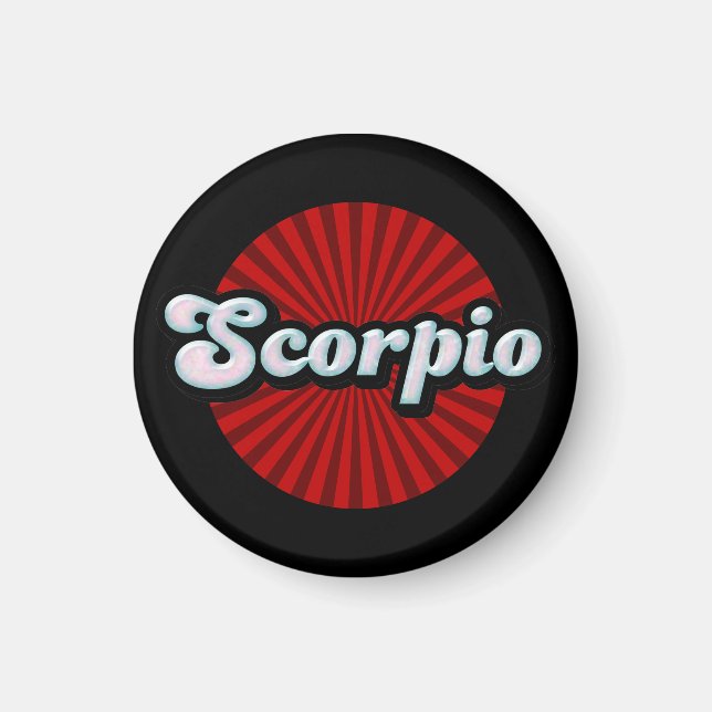 Imán Zodíaco Retro Escorpio (Frente)