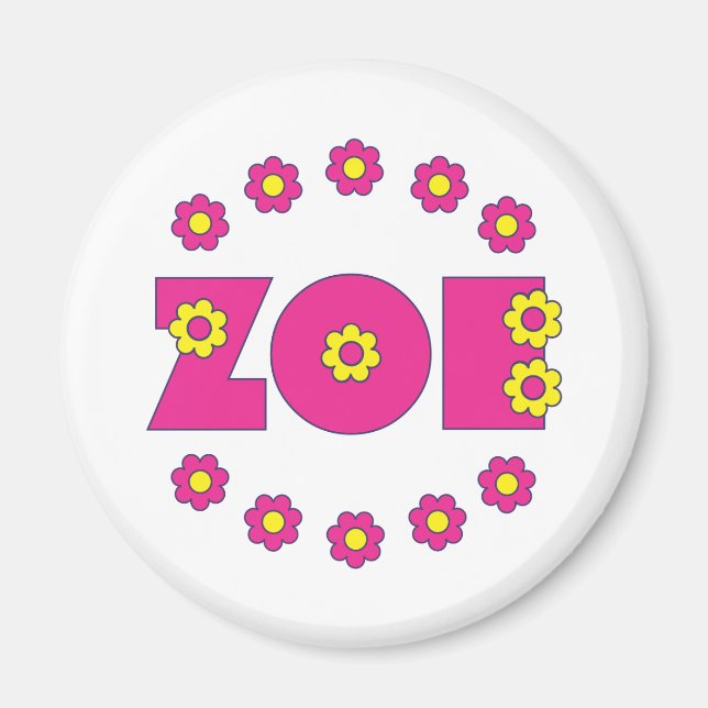 Imán Zoe Flores Pink (Frente)