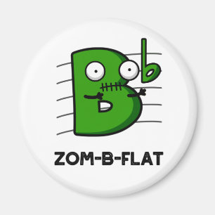 Imán Zom-B-Flat Funny Halloween Zombie Music Pun