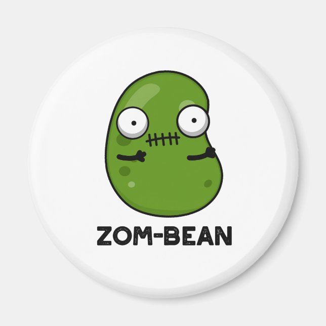 Imán Zom-bean Funny Halloween Zombie Bean Pun (Frente)