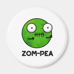 Imán Zom-pea Funny Halloween Zombie Pea Pun