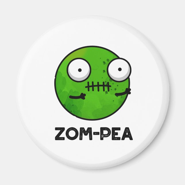 Imán Zom-pea Funny Halloween Zombie Pea Pun (Frente)