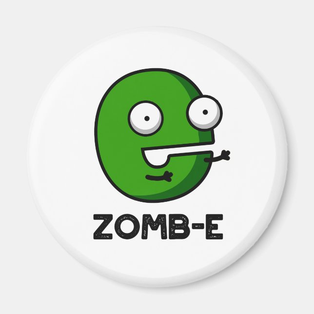 Imán Zomb-E Funny Halloween Zombie Alphabet Pun (Frente)