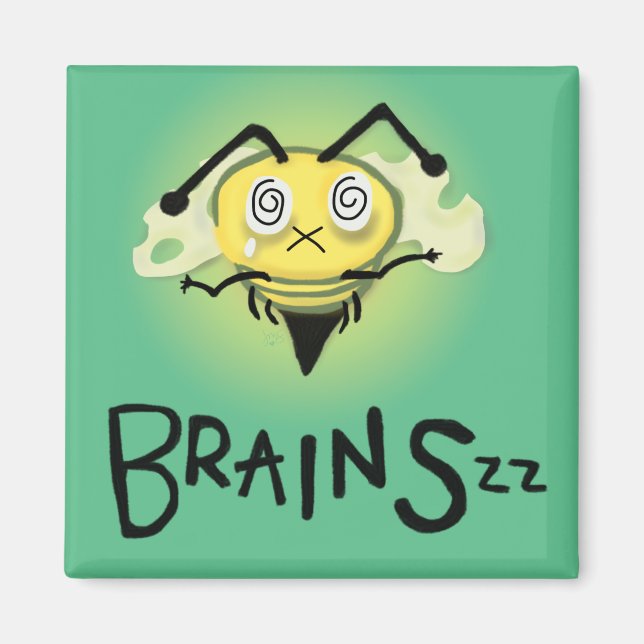 Imán Zombie Bee/Zom-BEE - CEREBROS. (Frente)