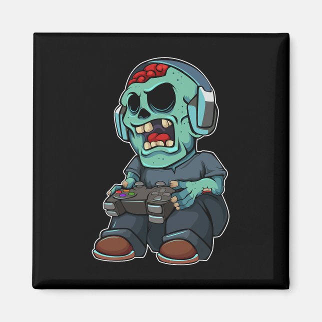 Imán Zombie Lazy Halloween disstume divertidos juegos v (Frente)