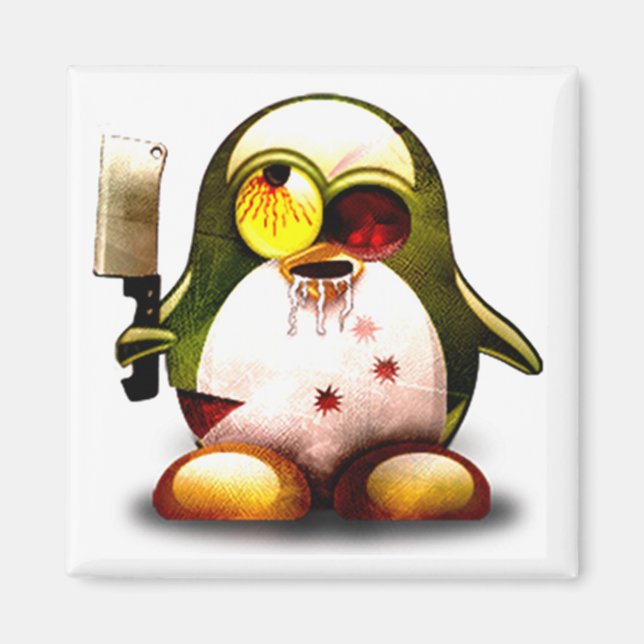 Imán Zombie Tux (Linux Tux) (Frente)