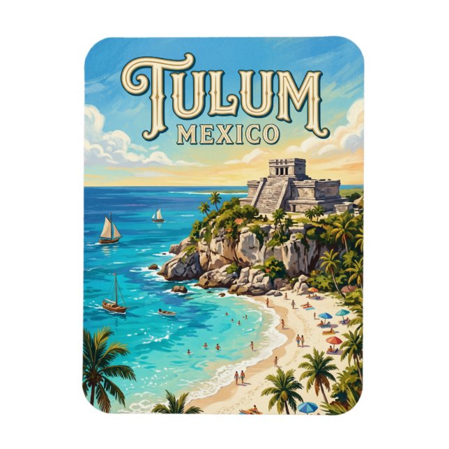 Imán Zona Arqueológica de Tulum México (Vertical)