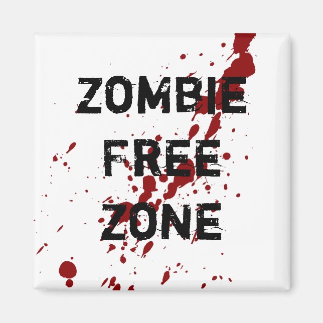 Imán Zona libre de Zombie (Frente)