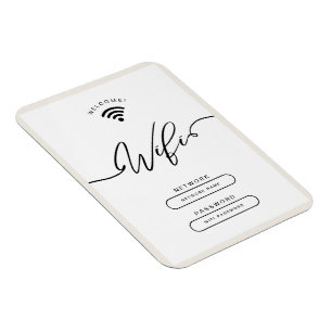 Imán Zona Wifi minimalista simple blanca y beige