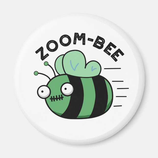 Imán Zoom-bee Funny Halloween Zombie Bee Pun (Frente)