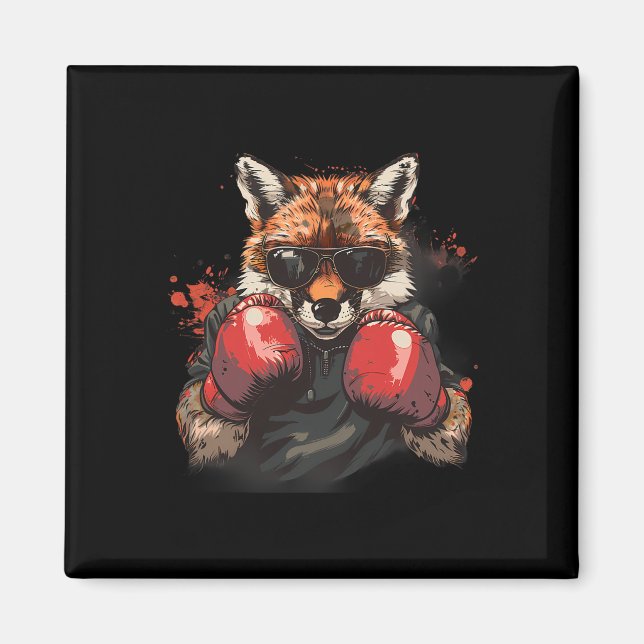 Imán Zorro boxeando con guantes de boxeo Kickboxing Caj (Frente)