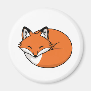 Imán Zorro de dibujos animados durmiendo