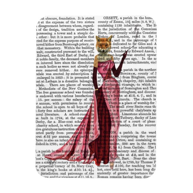 Imán Zorro de glamour en rosa (Vertical)