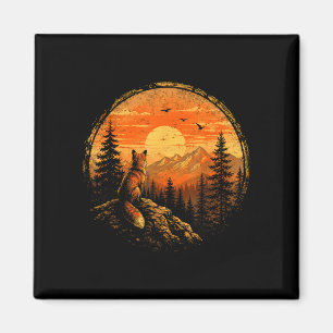 Imán Zorro puesta de sol montaña bosque naturaleza salv