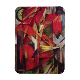 Imán Zorros de Franz Marc, Arte Abstracto Cubista Vinta
