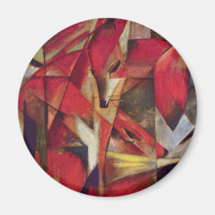 Imán Zorros de Franz Marc, Arte Cubista Abstracto Vinta