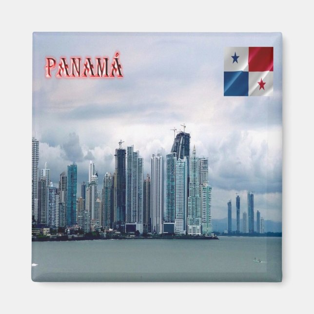 Imán zPA013 PANAMA, Skyline, America, Fridge (Frente)