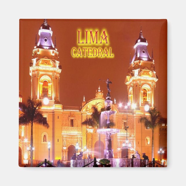 Imán zPE019 LIMA, Catedral, Perú, América, Fridge (Frente)
