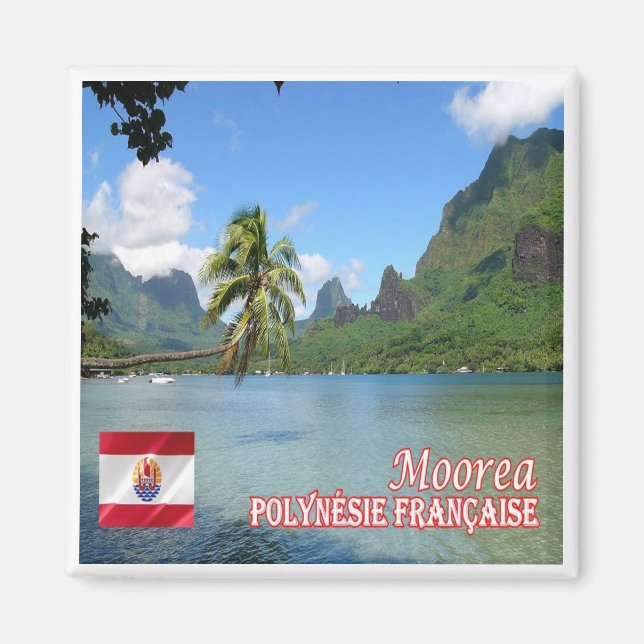 Imán zPF013 COOK BAY, MOOREA, French Polynesia, Fridge  (Frente)