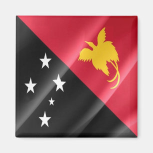 Imán zPG002 WAVING FLAG PAPUA NUEVA GUINEA, Fridge