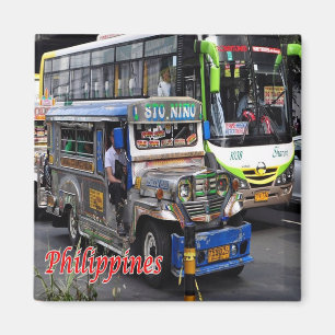 Imán zPH010 JEEPNEY y BUS, Filipinas, Asia, Fridge