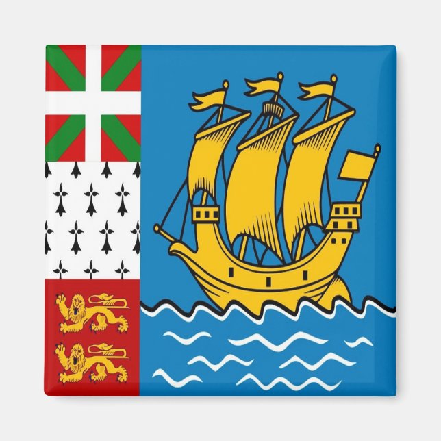 Imán zPM001 SAINT PIERRRE Y MIQUELON, Bandera, Nevera (Frente)