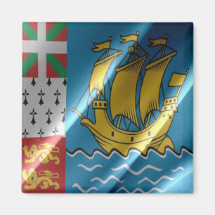 Imán zPM002 SAINT PIERRE Y MIQUELON, Bandera ondulante