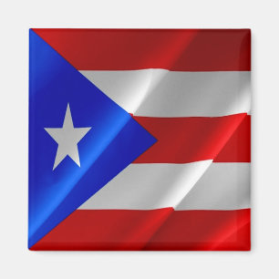 Imán zPR002 PUERTO RICO, Bandera ondulante, América, Fr