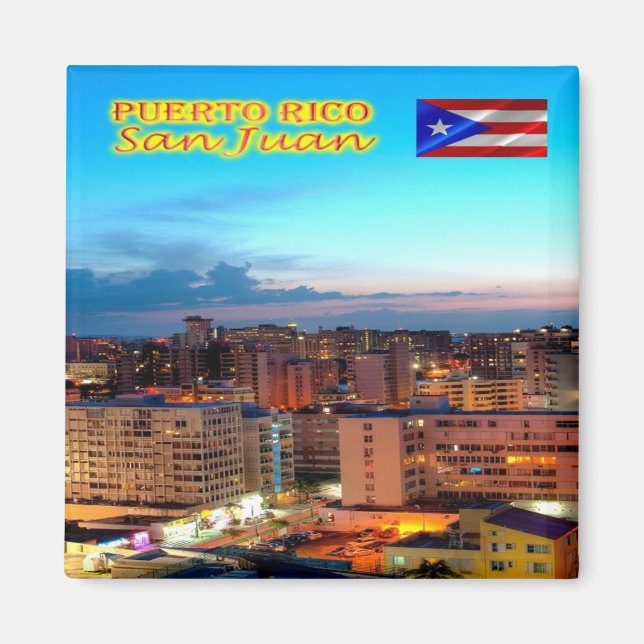 Imán zPR007 PUERTO RICO, San Juan, América, Fridge (Frente)