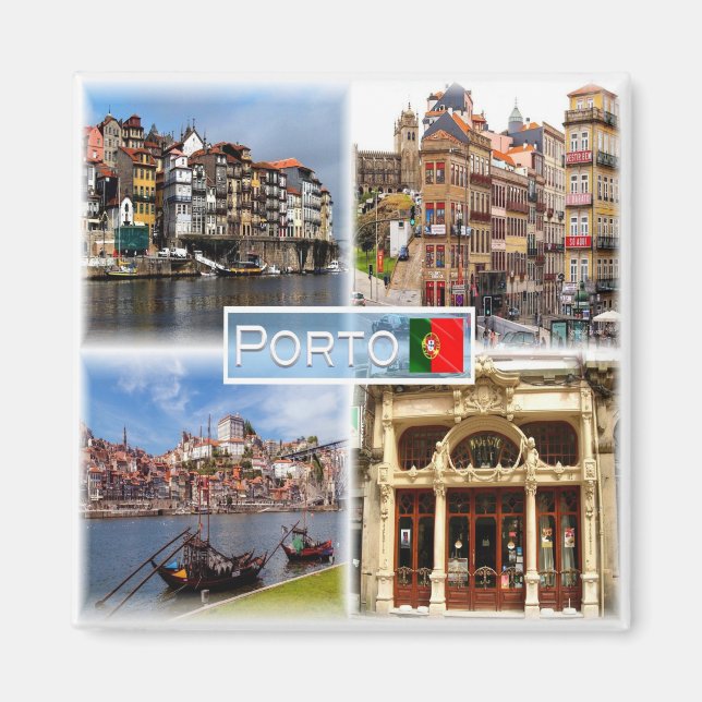 Imán zPT005 RIBEIRA, River Douro, Portugal, Fridge (Frente)
